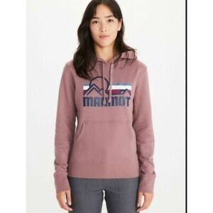 Marmot Women's Coastal Graphic Logo‎ Fleece Hoodie - XS